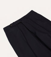 Wool Flannel Flat Front Trousers