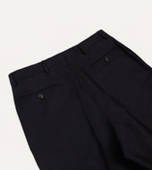 Wool Flannel Flat Front Trousers