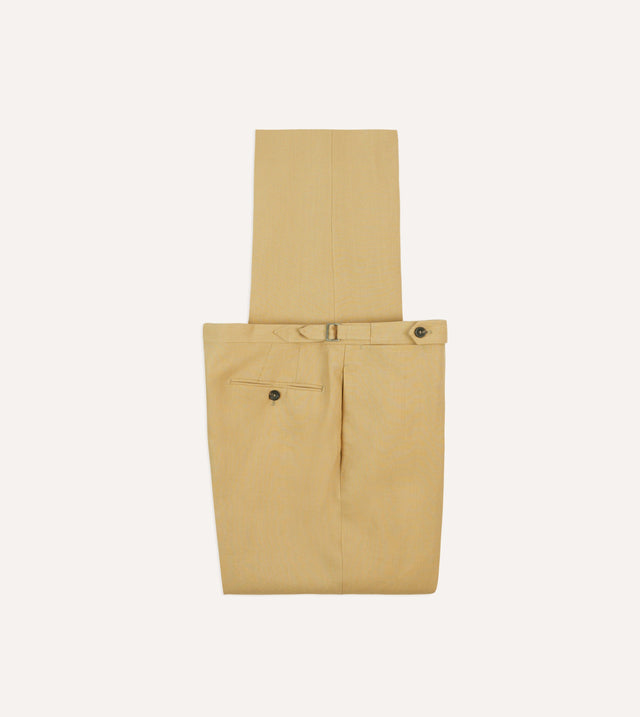 Sand Irish Linen Single Pleat Trouser