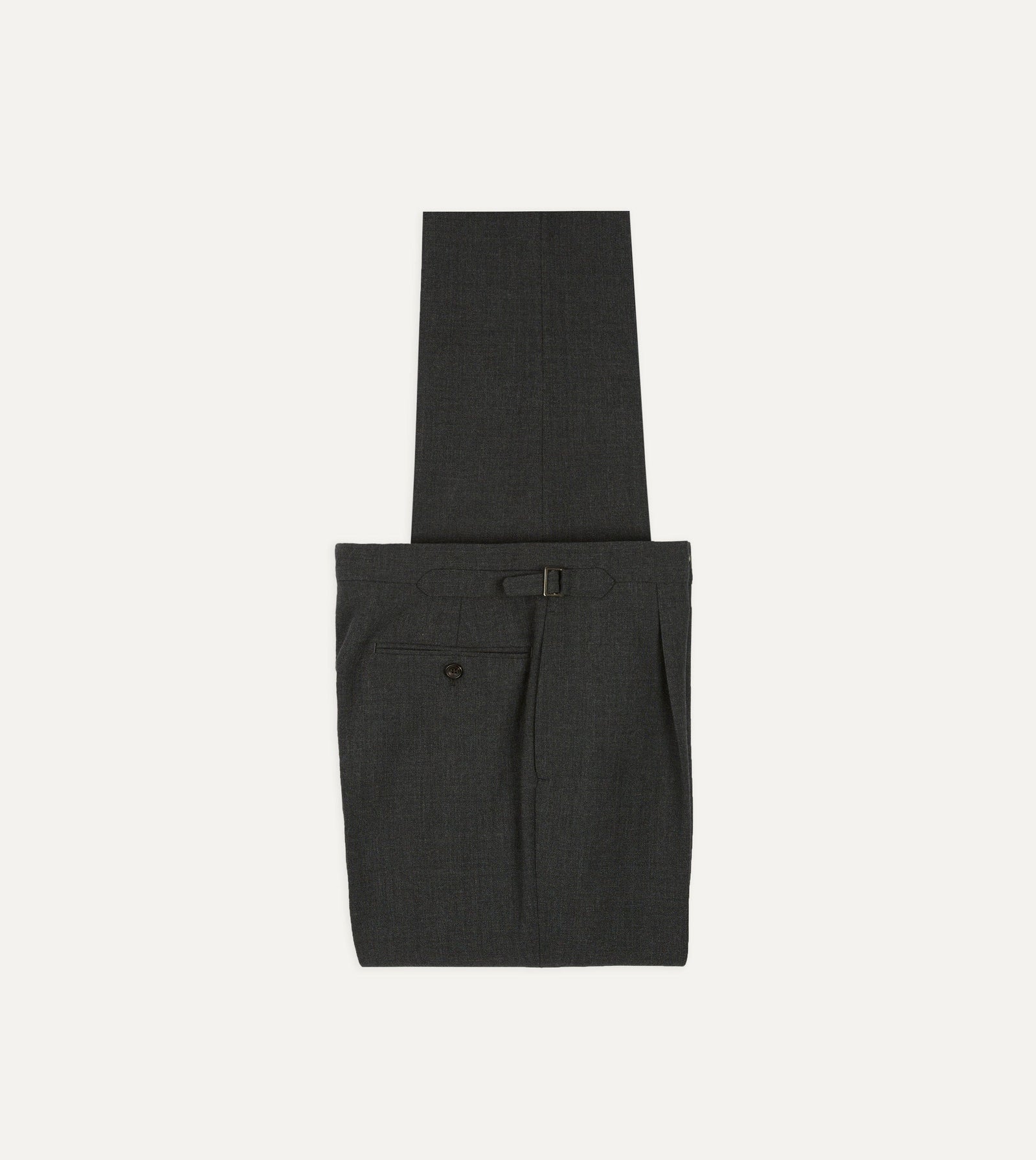 Grey Fresco Wool Single Pleat Trouser
