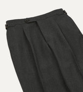 Grey Fresco Wool Single Pleat Trouser