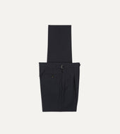 Dark Navy Fresco® Wool Single Pleat Trouser