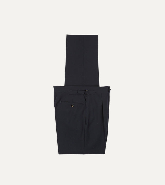 Dark Navy Fresco® Wool Single Pleat Trouser