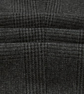 Grey Prince Of Wales Check Wool Flannel Single Pleat Trouser