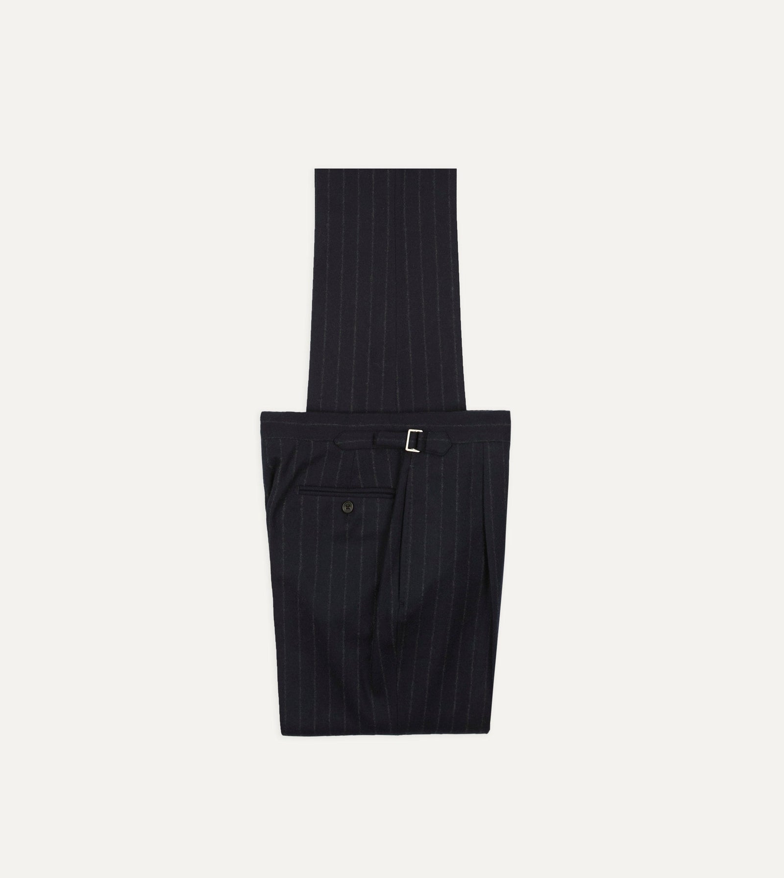 Chalkstripe Wool Flannel Single Pleat Trouser