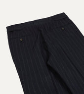 Chalkstripe Wool Flannel Single Pleat Trouser