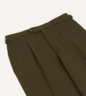 Wool Cotton Single Pleat Trouser