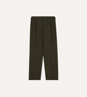Green Linen Wool Single Pleat Trouser