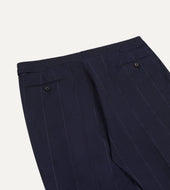 Pinstripe Wool Linen Single Pleat Trouser