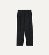 Dark Grey Fresco Wool Single Pleat Trouser