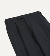 Dark Grey Fresco Wool Single Pleat Trouser
