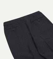 Dark Grey Fresco Wool Single Pleat Trouser