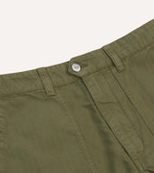 Cotton Linen Herringbone Fatigue Shorts
