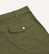 Cotton Linen Herringbone Fatigue Shorts