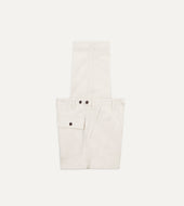 Ecru Cotton Canvas Panel Trousers