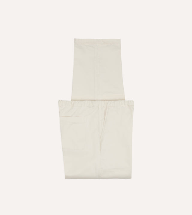 Ecru Cotton Drawstring Trousers