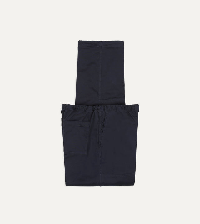 Navy Cotton Drawstring Trousers