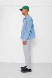 Drawcord Assembly Pant Grey Cotton Linen