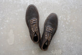 The Allen Stitchdown Dark Waxed Rough Out