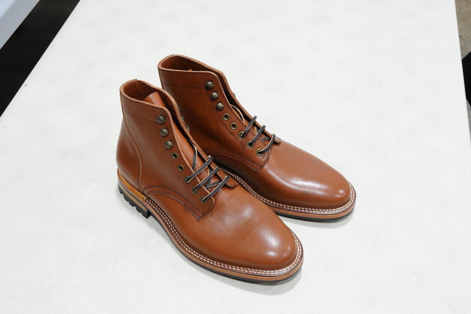The Allen Stitchdown Veg Tan Factory Sample