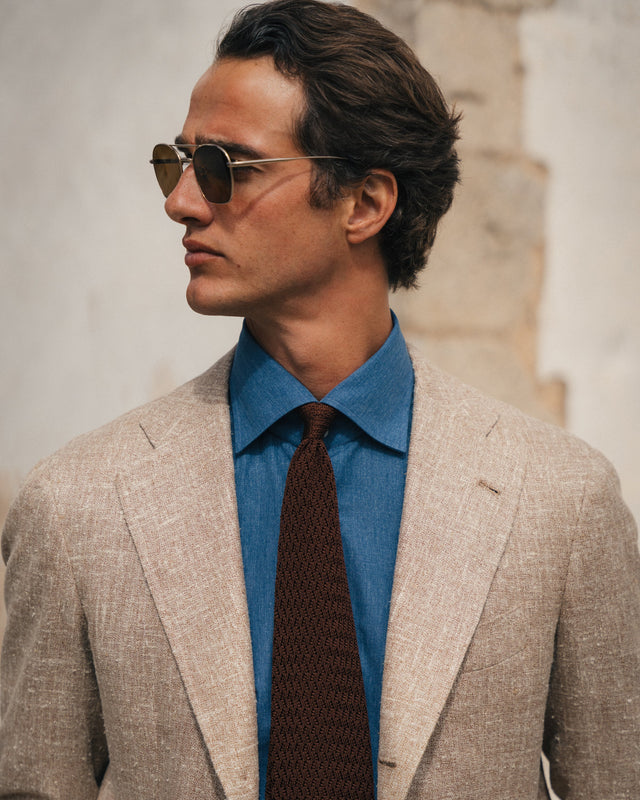 Burgundy "Zig Zag" Knitted Tie