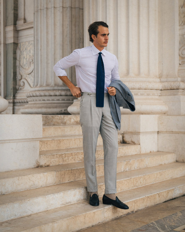 The "White – Stripe Light Blu" Shirt – Cotton