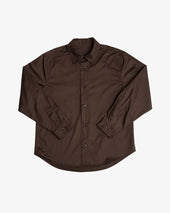 FILTER SHIRT - DARK BROWN PIMA COTTON TWILL