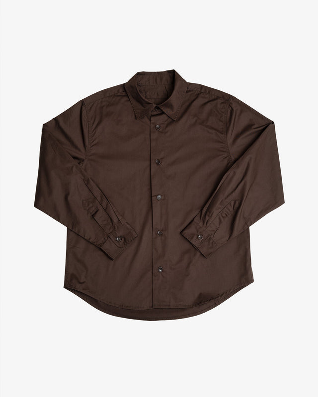 FILTER SHIRT - DARK BROWN PIMA COTTON TWILL