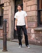 9oz Mercerised Selvedge Cotton Slim Tapered Chinos - Black