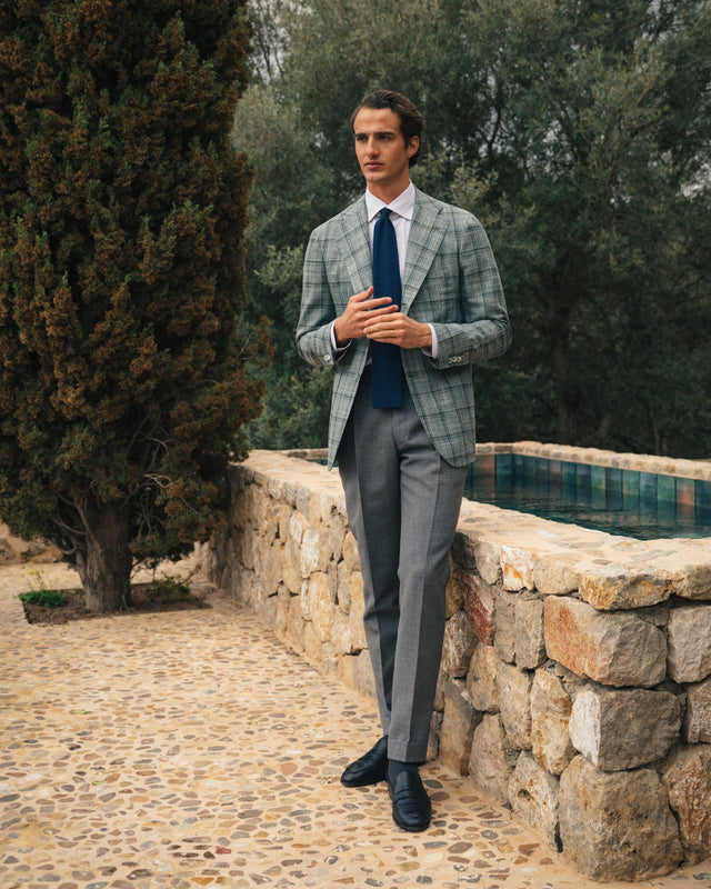 The Summer Check Blazer made of Loro Piana Wool, Linen & Silk