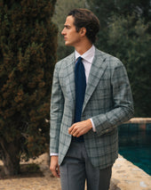 The Summer Check Blazer Made Of Loro Piana Wool Linen Silk