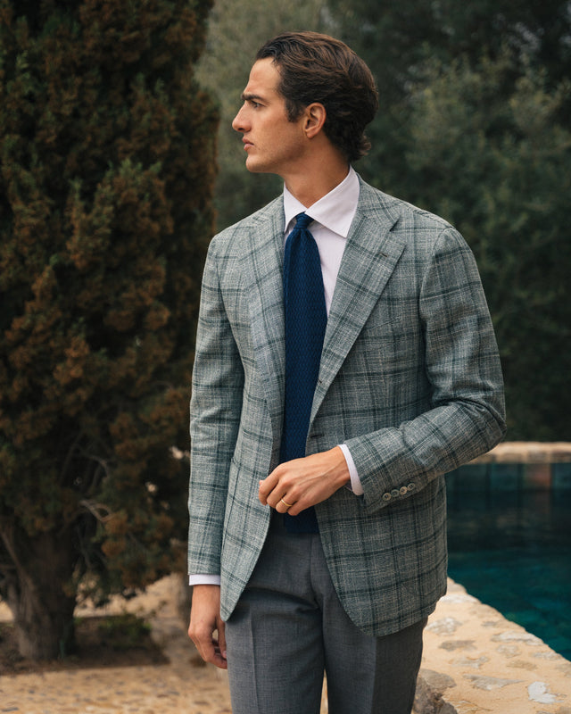 Navy "Zig Zag" Knitted Tie