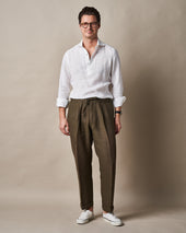 T005 Linen Drawstring Trouser - Khaki
