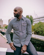 12oz Hickory Stripe CPO Shirt - Indigo