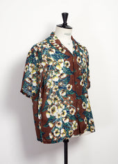 Aloha Shirt Silk Rayon Flower Shirt