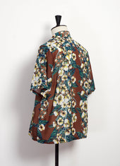 Aloha Shirt Silk Rayon Flower Shirt