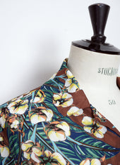 Aloha Shirt Silk Rayon Flower Shirt