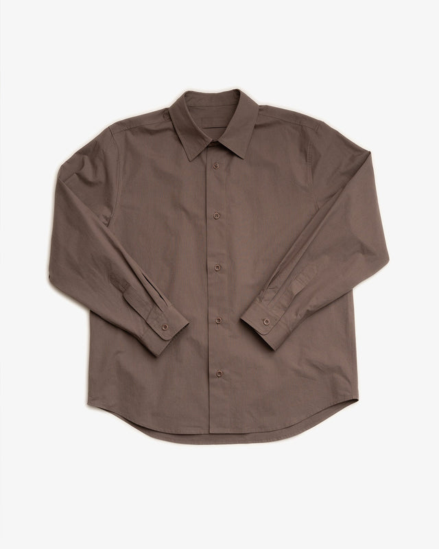 FILTER SHIRT - TAUPE COTTON/WASHI TYPEWRITER