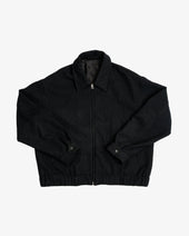 MACHINE JACKET - PIECE DYED BLACK WOOL FLANNEL