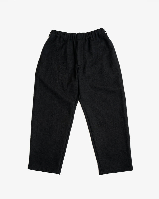 CARRY ON PANT - PIECE DYED BLACK WOOL FLANNEL