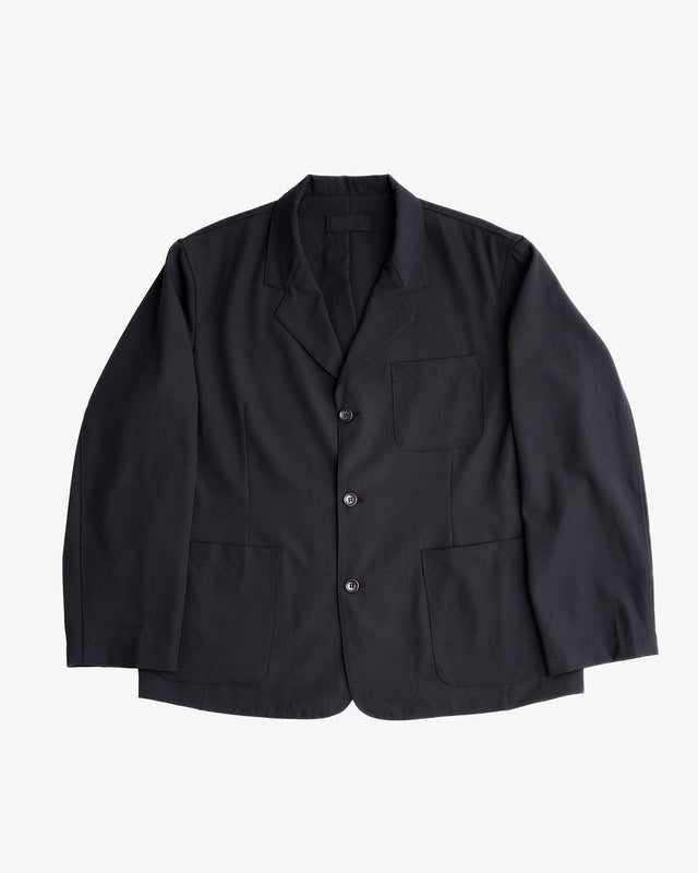 CARRY ON JACKET - BLACK WOOL GABARDINE