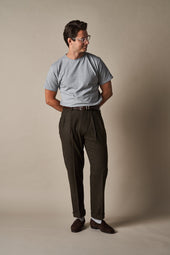 T010 Easy Trousers Dark Green