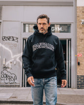 Printed 14oz Ultra Heavyweight Loopwheel Cotton Hoodie - Black