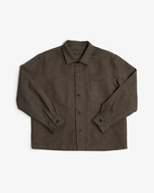 TRAVAIL SHIRT - COFFEE GROUNDS WELTERWEIGHT BELGIAN LINEN