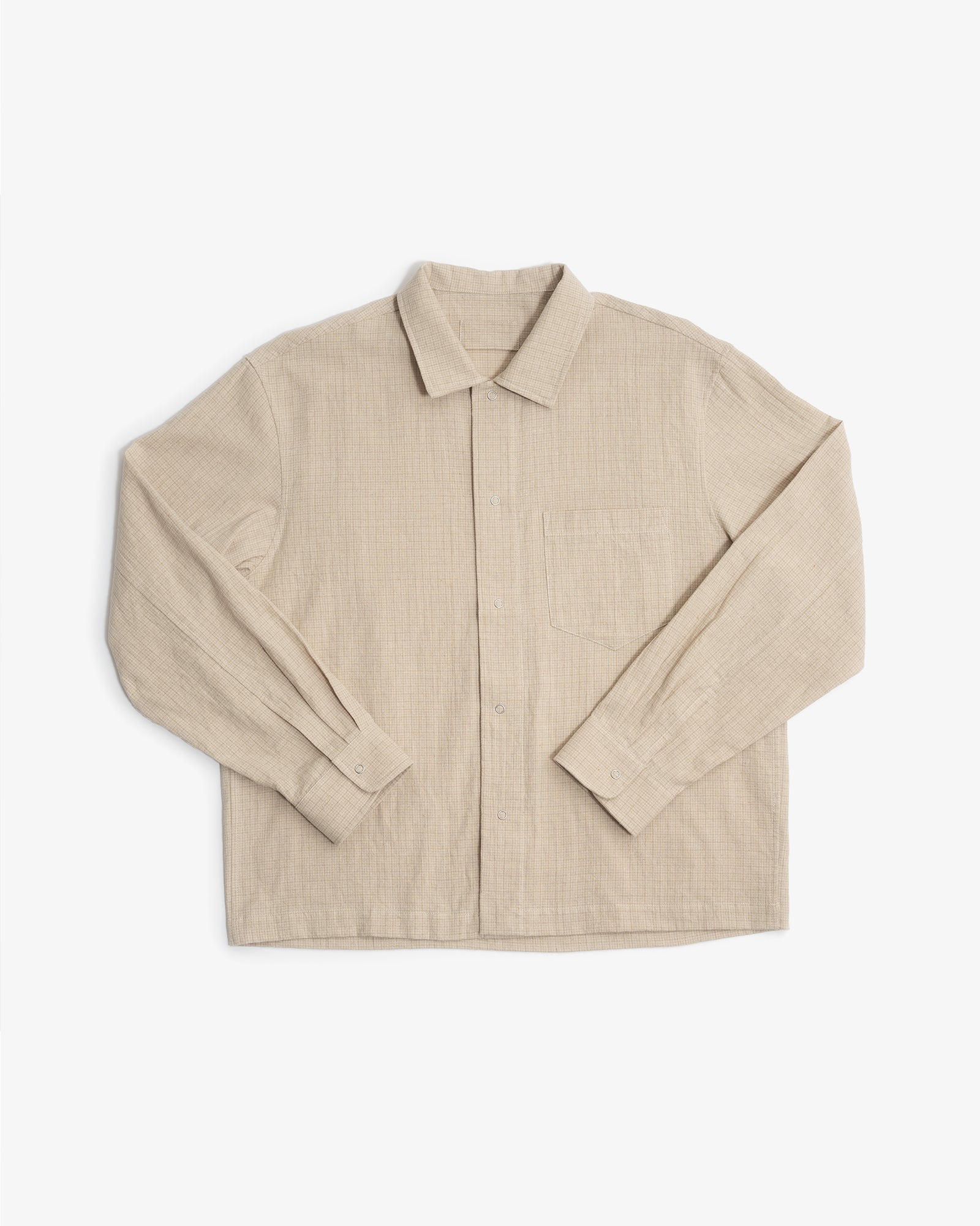 Preorder Workshop Shirt Natural Cotton Linen Grid