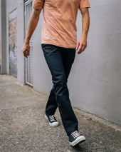 21oz Selvedge Denim Slim Tapered Cut Jeans - Superblack Non-Fade