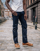 14oz Selvedge Denim Relaxed Tapered Cut Jeans - Indigo/Black