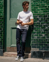 14oz Selvedge Denim Slim Tapered Cut Jeans - Indigo/Black