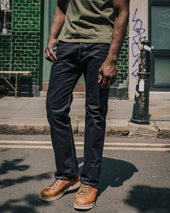 14oz Selvedge Denim Straight Cut Jeans - Indigo/Black