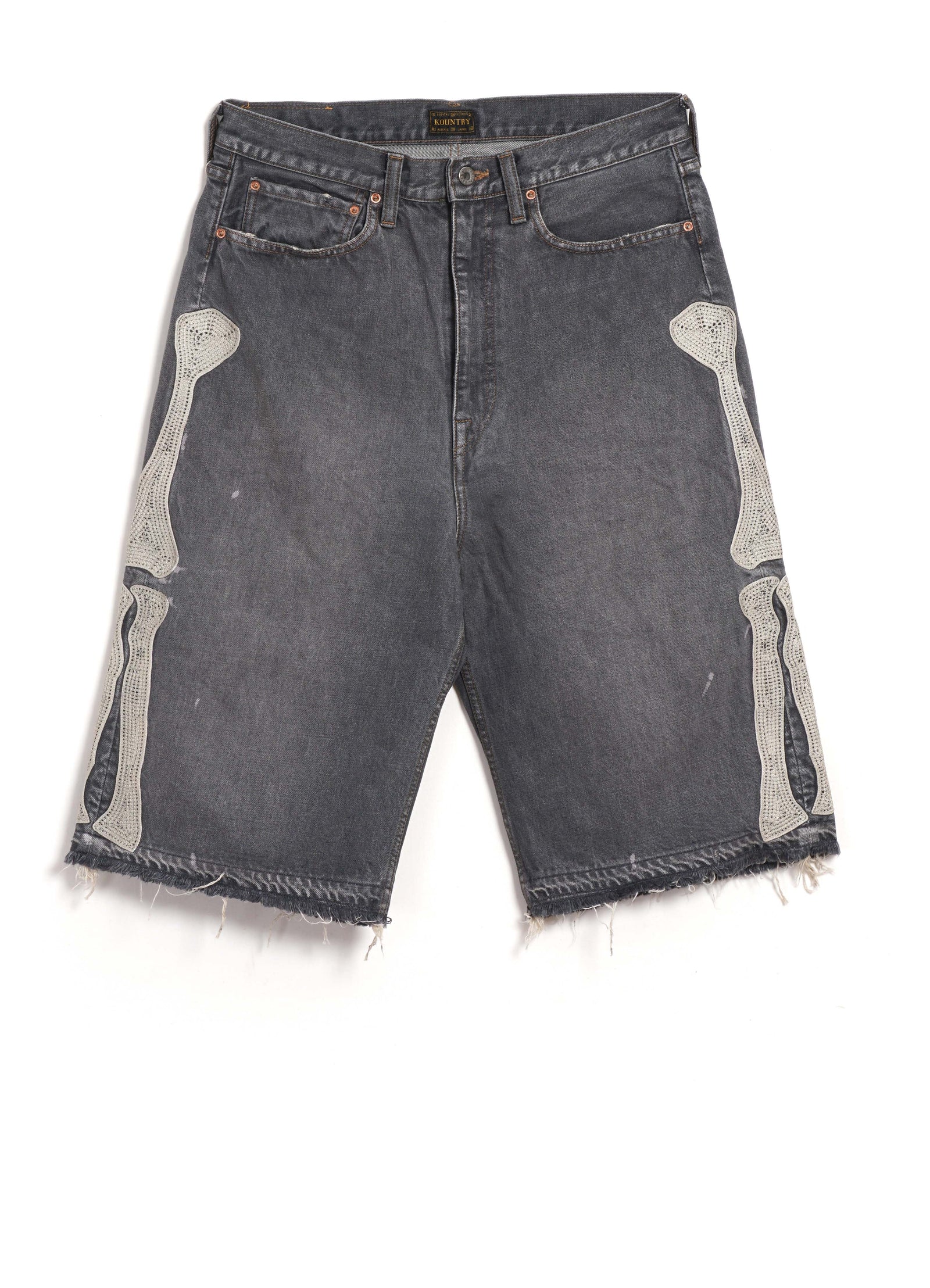 BONE | 14oz Denim 5P Shorts | Processed Black